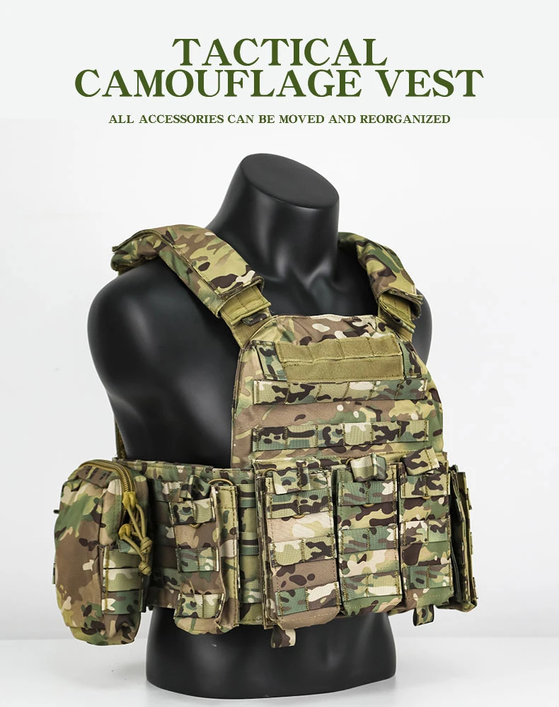 Custom 800d Policam Combat Camouflage Tactique Plate Carrier Vest