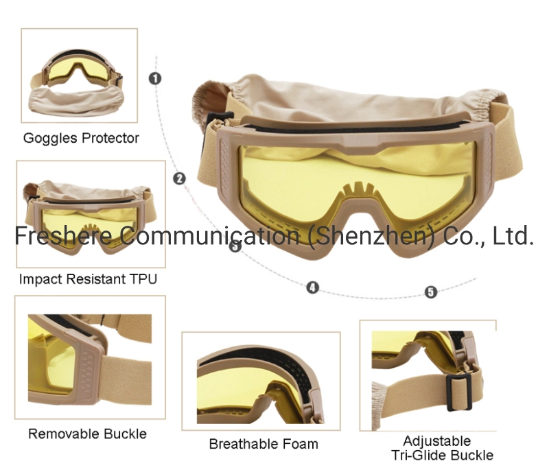 Tactical Goggles with Interchangeable Lens Anti Fog Glasses Shooting Safety Goggles